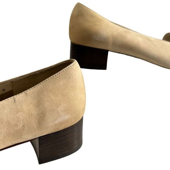 Salvatore Ferragamo Low-Heeled Loafer Shoes Size 7 Women's Cream Square Toe - Picture 4 of 11